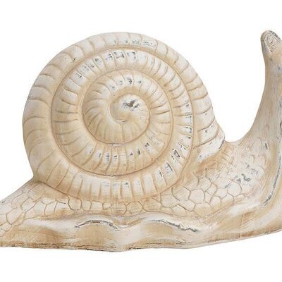 Clay white snail (W / H / D) 25x14x11cm