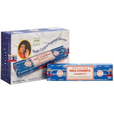 Set of 12 Packets of 40g Sai Baba Nagchampa Incense Sticks