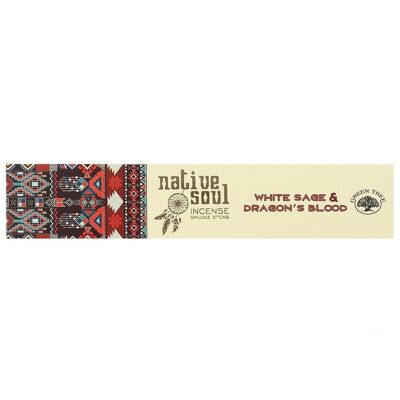 Native Soul White Sage & Dragon's Blood Incienso Sticks Display de 12 Paquetes