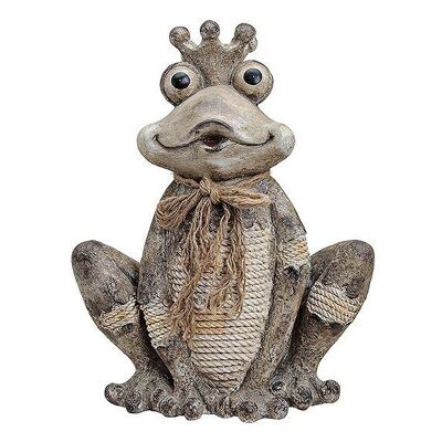 Frog prince in gray made of magnesia, W40 x D24 x H53 cm