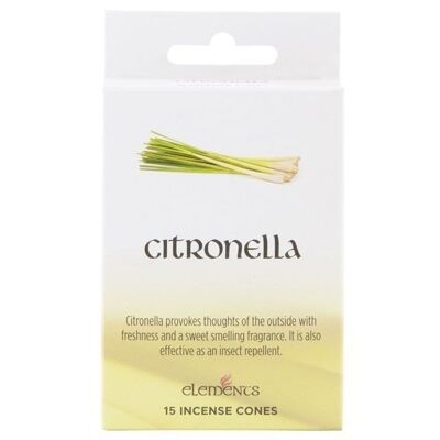 Set di 12 pacchetti di elementi coni di incenso alla citronella