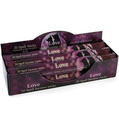 Juego de 6 paquetes de varitas de incienso Love Spell de Lisa Parker