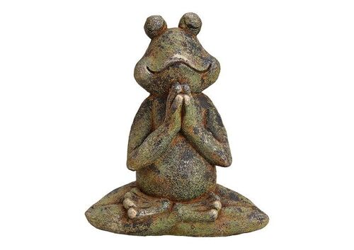 Yoga Frosch aus Magnesia Antik Grün (B/H/T) 35x36x21cm