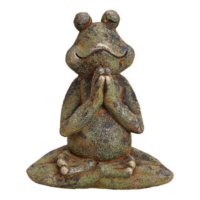 Yoga Frosch aus Magnesia Antik Grün (B/H/T) 35x36x21cm