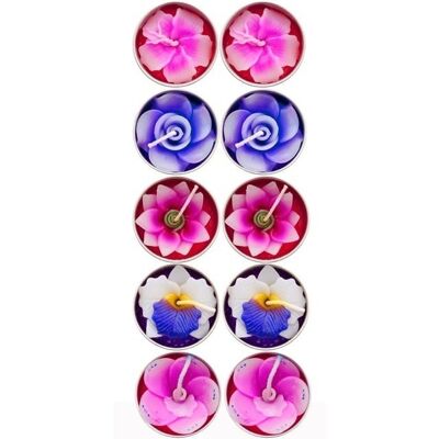 Set of 10 Scented Flower Candles