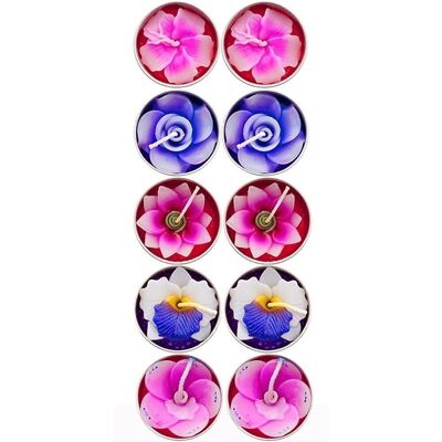 Lot de 10 Bougies Parfumées Fleurs