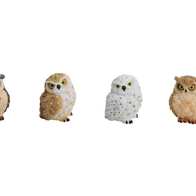 Poly owl, 4 assorted, W5 x D6 x H5 cm
