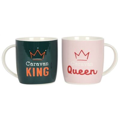 Ensemble de tasses Caravan King et Queen