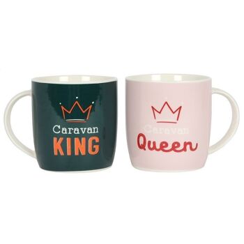 Ensemble de tasses Caravan King et Queen 1