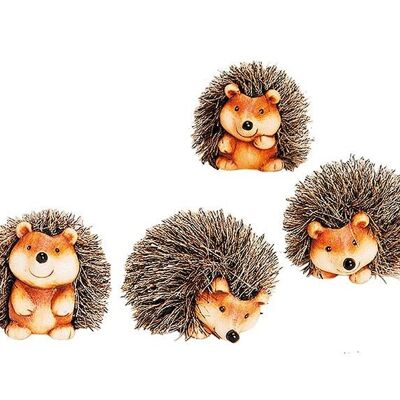 Hedgehog made of clay / artificial fur, assorted, approx. 8 cm