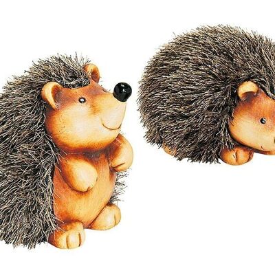 Hedgehog made of clay / artificial fur, assorted, approx. 17 cm