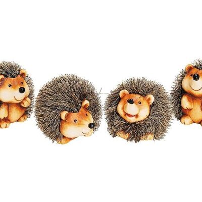 Hedgehog made of clay / artificial fur, assorted, approx. 12 cm