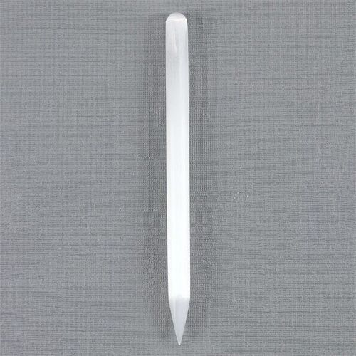 Round Point Selenite Stilo Wand