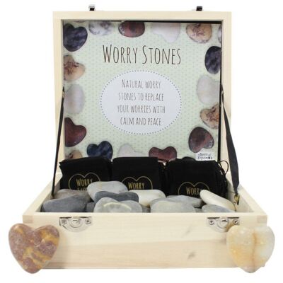 Caja de 36 Heart Worry Stones