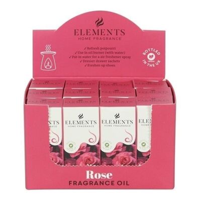 Ensemble de 12 huiles parfumées Elements Rose