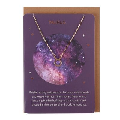 Tarjeta del collar del zodiaco de Tauro