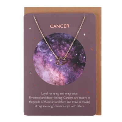 Krebs Sternzeichen Halskette Karte