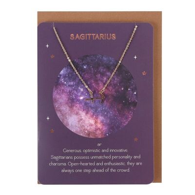 Sagittario Zodiac Collana Card