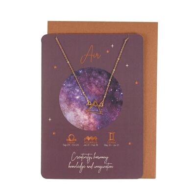 Carta della collana dello zodiaco dell'elemento dell'aria