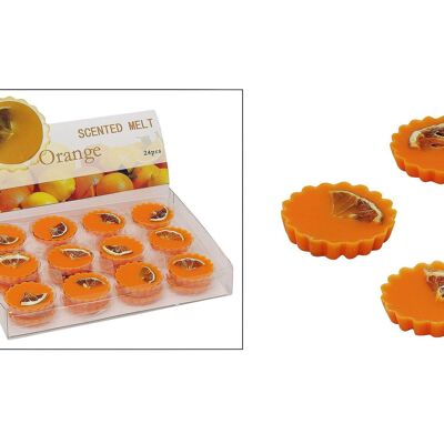 Orange scented wax for fragrance lamps, approx. 15g, 5 cm diameter