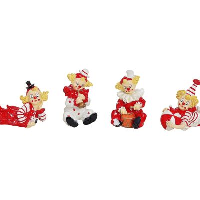 Clown sitting / lying made of poly, assorted, 8/10 cm