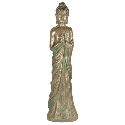 Bouddha de jardin debout effet vert-de-gris 81 cm
