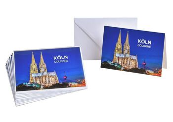 Carte postale Cologne en papier / carton bleu (L / H) 17x11cm