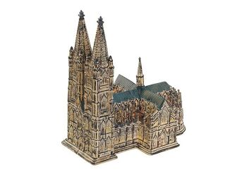 Église cathédrale de Cologne en porcelaine, L26 x P18 x H29 cm, avec câble électrique