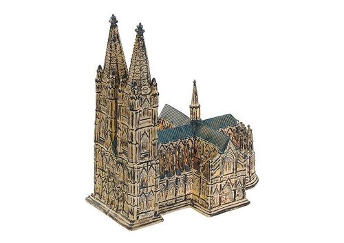 Kirche Kölner Dom aus Porzellan, B26 x T18 x H29 cm, mit Elektrokabel