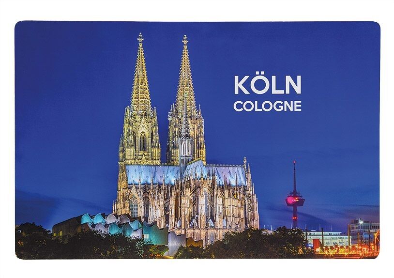 Platzmatte Kölner Dom aus Corkimitation Blau (B/H) 43x29cm
