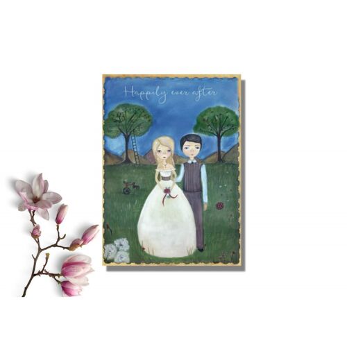 happily ever after - wedding wishes postcard