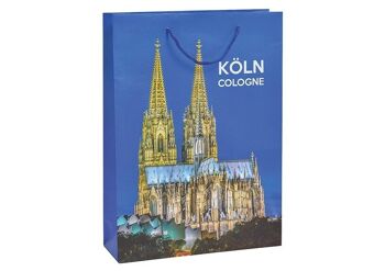 Sac cadeau Cologne en papier / carton mat multicolore (L / H / P) 25x34x8cm