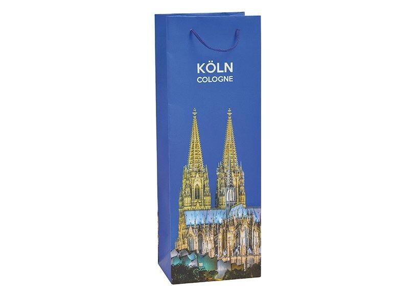 Borsa portabottiglie Colonia in carta/cartone multicolore opaco (L/A/P) 12x35x9cm