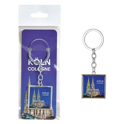 Schlüsselanhänger Köln aus Metall Blau (B/H/T) 4x4cm