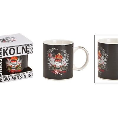 Mug blason Cologne, Colonia en porcelaine noire (L / H / P) 12x9x8cm 320ml