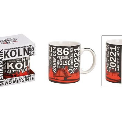 Mug Veedel Skyline Cologne en porcelaine noire (L / H / P) 12x9x8cm 320ml
