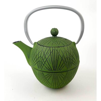 Kumo green cast iron teapot