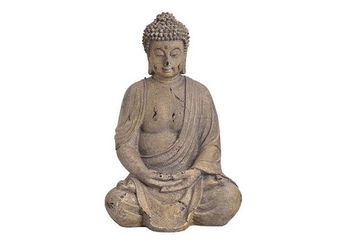 Buddha aus Magnesia Grau (B/H/T) 21x39x20cm