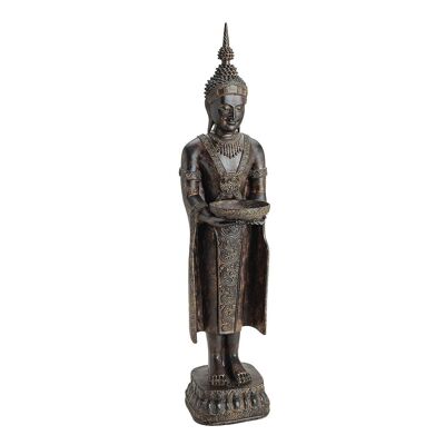 Buddha standing in brown made of poly, 77 cm
