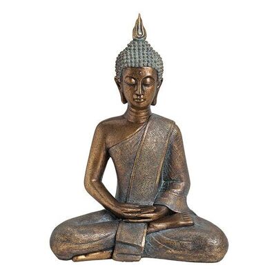 Buda en oro de poliéster, 31 x 17 x 43 cm.