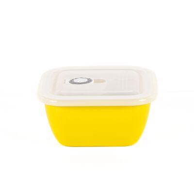 RECIPIENTE HERMÉTICO CERÁMICO LATT 500 ml AMARILLO CUADRADO