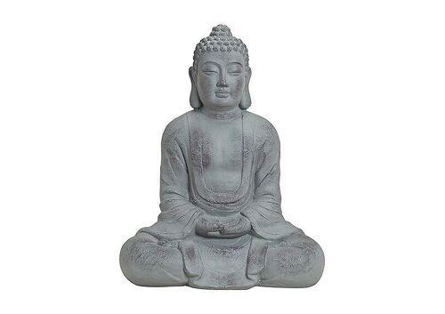 Buddha in grau, Magnesia, B60 x T33 x H80 cm
