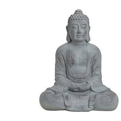 Bouddha en gris, magnésie, L60 x P33 x H80 cm