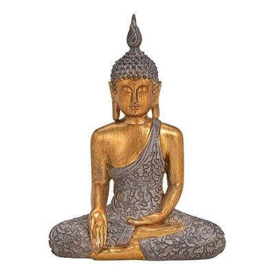 Buddha  aus Poly Braun, gold (B/H/T) 14x19x7cm