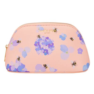 Beauty case Bee & Hydrangea in pelle vegana