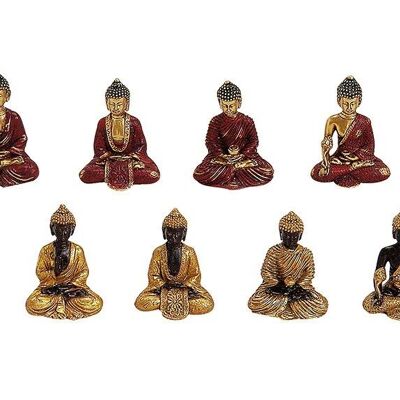 Buddha seduto in poliestere, assortiti, 6 cm