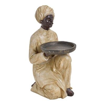 Servant with bowl made of poly black (W / H / D) 10x25x14cm