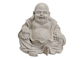 Bouddha en gris, magnésie, L35 x P30 x H32 cm 1