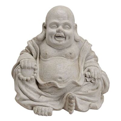 Buda en gris, magnesia, 35 x 30 x 32 cm.