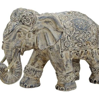 Elephant in gray made of poly, W50 x D22 x H34 cm